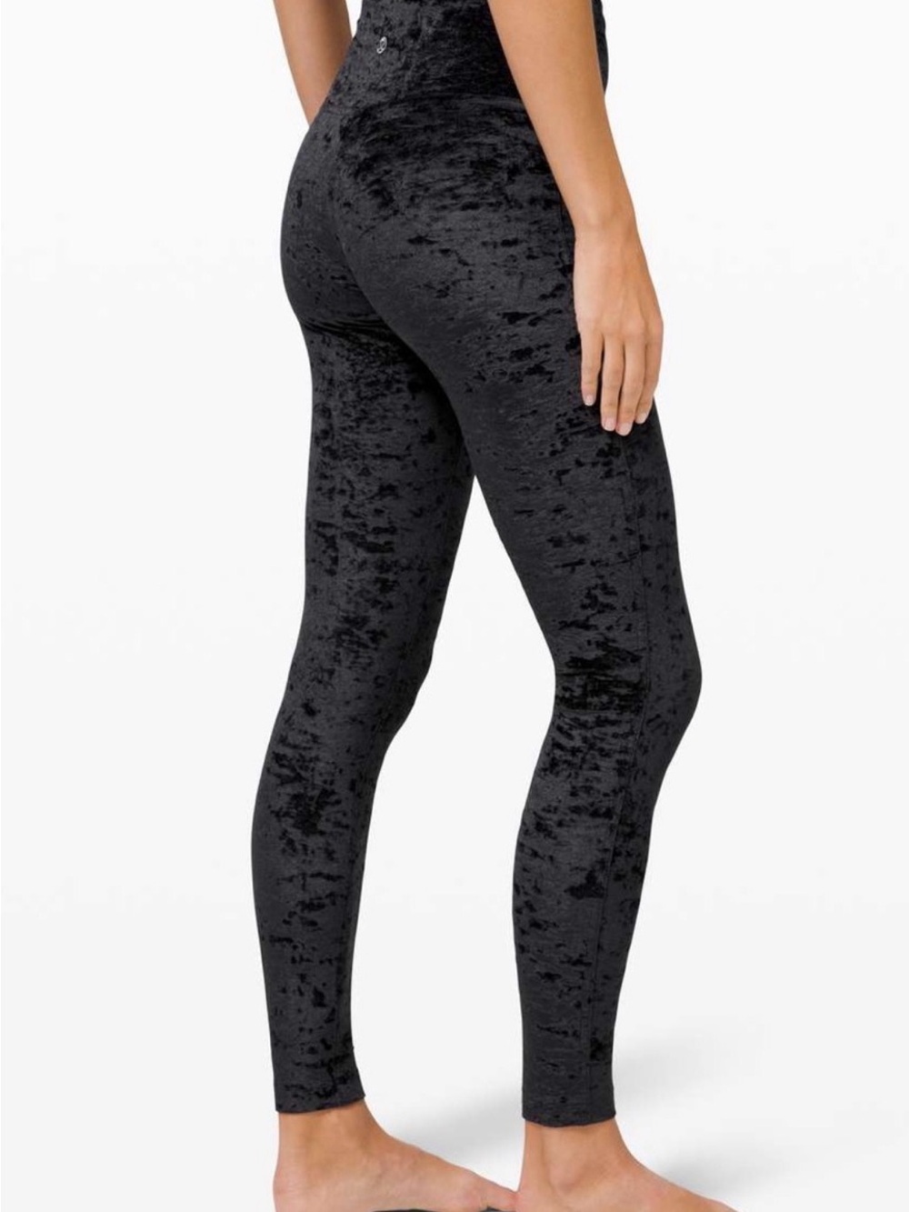 Lululemon Crushed Velvet High-Waist Leggings - Black